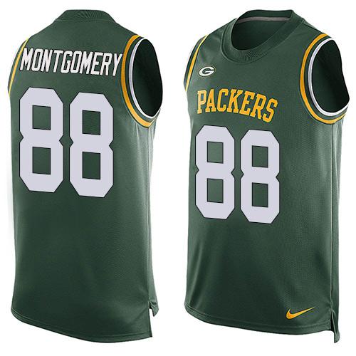 Nike Packers #88 Ty Montgomery Green Team Color Men's Stitched NFL Limited Tank Top Jersey - Click Image to Close